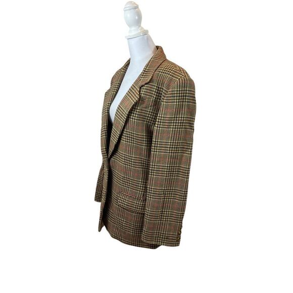 Vintage David Brooks 100% Wool Houndstooth‎ Blazer Size 8 - Picture 3 of 16